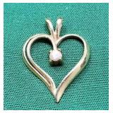 14k Heart Pendant 1.43g