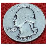 1940 Washington Silver Quarter