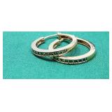 .925 China Sterling & CZ Hoop Earrings 5.81g