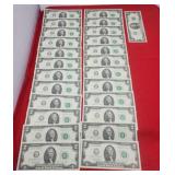 25-2017 A $2.00 Jefferson Bills In Sequential