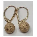 Classic 14K Yellow Gold Stardust Ball Dangling