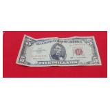 1963 $5 Red Certificate Seal Note