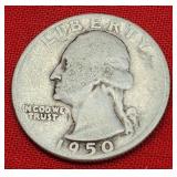 1950-D Washington Silver Quarter