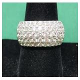 .925 Sterling  & CZ Ring Size 9 13.29g