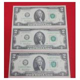 2017 A $2.00 Jefferson Bills In Sequential Order
