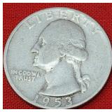 1953-D Washington Silver Quarter