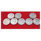 5-1971-D, 3- 1972-D Kennedy Half Dollars