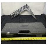 Angle brackets and socket and ratchet set.