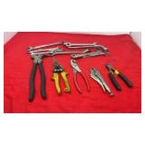 Tools, fencing, tool, tinsnips, wrenches, side,