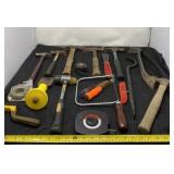 Hammers, tape measures, steel wire, wire brush