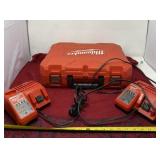 Milwaukee empty case and two chargers