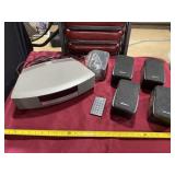 Bose radio with remote and 5 speakers.