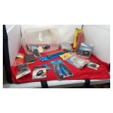 Tote of electrical supplies, including cable,