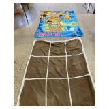 Scooby Doo blanket and brown throw.