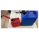 1 gallon gas tank and a 5 gallon kerosene plastic