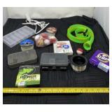 Fishing rod sleeve, bobbers, fishing string, and