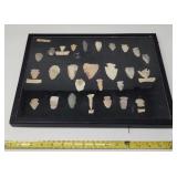 Indian Artifacts In Display Case