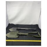Two fold up small military style shovels.