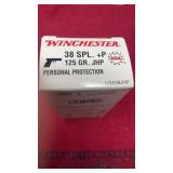 Winchester 38 special plus P 125 gr. JHP personal