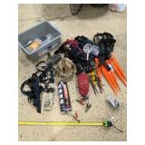 Stakes, scent killer, straps and ammo bags.