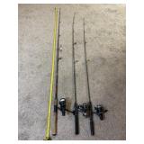 Shimano R 4000 reel on Shakespeare rod, Shimano R
