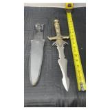 Sword w spiders and face 8 inch blade w leather