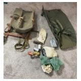 C bag, old camping army supplies, vintage