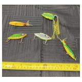 Hollow body top water frog and fishing lures.