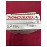 Winchester 40 S&W 180 grain 50 round full metal