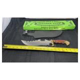 Hunting knife/dagger, leather case 10 inch blade