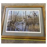 Framed print titled, Flooded Timber Woodies by