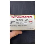 Winchester 38 special plus P125 grain JHP