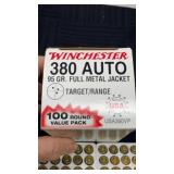 Winchester 380 auto 95 grain full metal jacket,