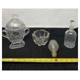 Vintage glass light bulb, ashtray, Jeannette Iris