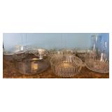 Glass bowls, candy dishes and vases.