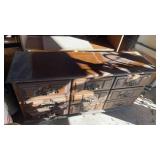 Lowboy dresser with mirror, full-size headboard