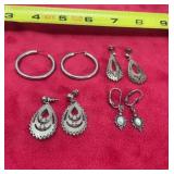 Silvertoned earrings