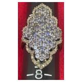 Retro 925 Sterling Silver Ring, Purple CZ