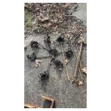 Six Victor traps with stakes