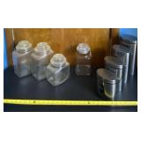 Anchor Hocking clear glass apothecary jars,