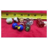 Old marbles and dice