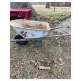 Wheelbarrow with flat tire