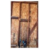 Fishing rod and reels, including Barkley stick of