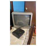 Magnavox TV with DVD player and clock radio