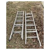 Aluminum slide ladders.