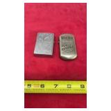 Zippo lighter and a Winston No Bull  lighter