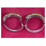 Sterling silver earrings with yellow sapphire,