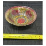 Glass Roses in Snow Goofus Glass reverse painted