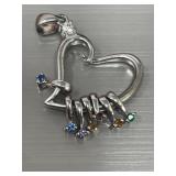 Sterling silver .925 heart shaped pendant, 4.66g