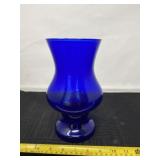 Cobalt blue glass vase.